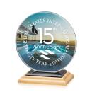 Drummond Full Color Bamboo/Black Circle Crystal Trophy