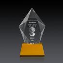 Barron 3D on Base Amber Polygon Crystal Trophy