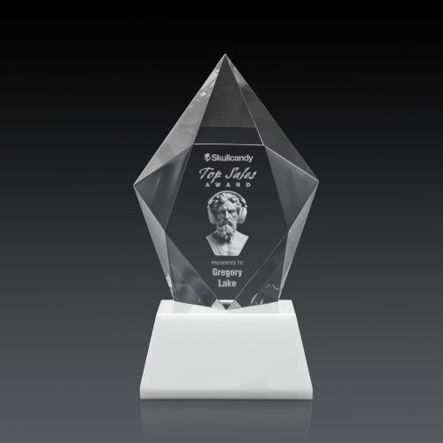 Awards and Plaques - Crystal Trophies - Barron 3D on Base Fagan Polygon Crystal Trophy