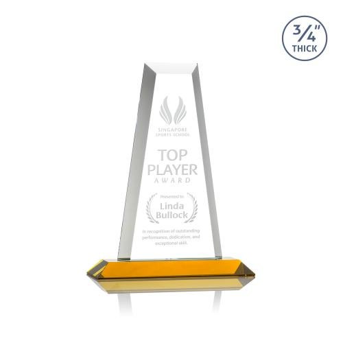 Awards and Plaques - Crystal Trophies - Barrios Tower Amber Towers Crystal Trophy