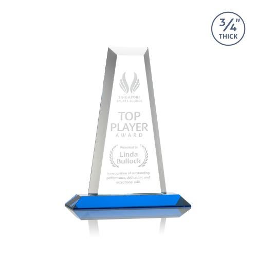 Awards and Plaques - Crystal Trophies - Barrios Tower Sky Blue Towers Crystal Trophy