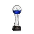Darby on Saldana Crystal Base Black Globe Glass Trophy
