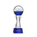 Darby on Saldana Crystal Base Blue Globe Glass Trophy