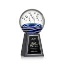 Darby Globe on Tall Marble Base Glass Trophy