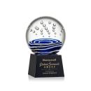 Darby on Small Crystal Base Black Globe Glass Trophy