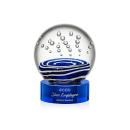 Darby on Lockwood Base Blue Globe Glass Trophy