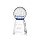 Rudolph on Medium Crystal Base Clear Globe Glass Trophy