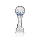 Rudolph on Saldana Crystal Base Clear Globe Glass Trophy