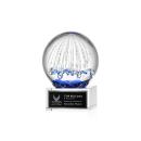 Rudolph on Plated Crystal Base Clear Globe Glass Trophy