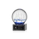 Rudolph on Plated Crystal Base Black Globe Glass Trophy