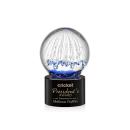 Rudolph on Round Base Black Globe Glass Trophy
