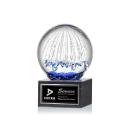 Rudolph Globe on Square Marble Base Glass Trophy