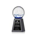Rudolph Globe on Tall Marble Base Glass Trophy