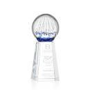 Rudolph on Tall Crystal Base Clear Globe Glass Trophy