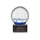 Rudolph on Half Round Base Black Globe Glass Trophy