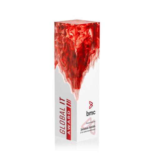 Awards and Plaques - Acrylic Trophies - Brandino Full Color Red Towers Acrylic Trophy
