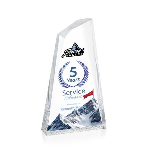 Awards and Plaques - Acrylic Trophies - Cozumel Full Color Clear Peaks Acrylic Trophy