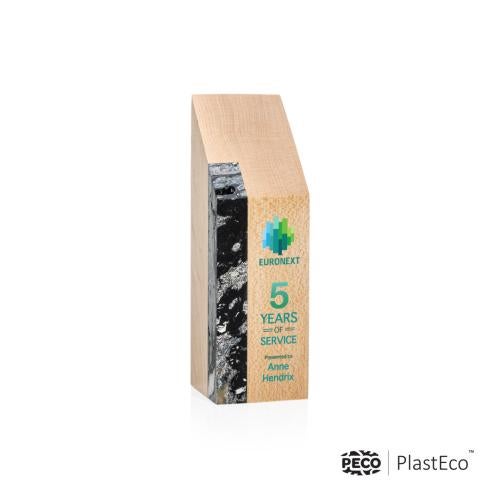 Awards and Plaques - Eco-Friendly Trophies - Verde PlastEco™ Full Color Charcoal Towers Wood Trophy