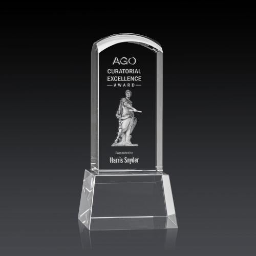 Awards and Plaques - Crystal Trophies - Silkwood 3D on Base Clear Towers Crystal Trophy