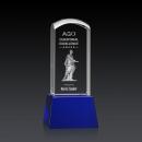 Silkwood 3D on Base Blue Towers Crystal Trophy