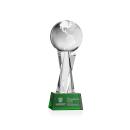 Globe on Saldana Base Green Globe Crystal Trophy