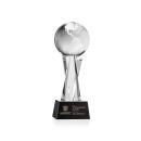 Globe on Saldana Base Black Globe Crystal Trophy