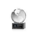 Globe on Plated Base Black Globe Crystal Trophy