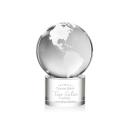 Globe on Round Base Clear Globe Crystal Trophy