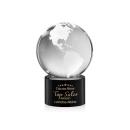 Globe on Round Base Black Globe Crystal Trophy