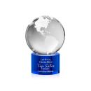 Globe on Round Base Blue Globe Crystal Trophy