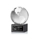 Globe Globe on Square Marble Base Crystal Trophy
