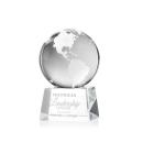 Globe on Small Base Clear Globe Crystal Trophy