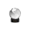 Globe on Lockwood Base Black Globe Crystal Trophy