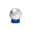 Globe on Lockwood Base Blue Globe Crystal Trophy