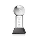 Globe on Tower Base Black Globe Crystal Trophy