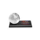 Globe Full Color on Rectangle Base Black Globe Crystal Trophy