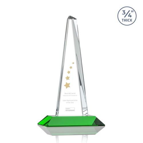 Awards and Plaques - Crystal Trophies - Womack Tower Green Towers Crystal Trophy