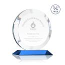Delarosa Sky Blue Circle Crystal Trophy