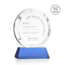 Delarosa on Helton Base Sky Blue Circle Crystal Trophy