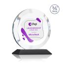 Delarosa Full Color Black Circle Crystal Trophy