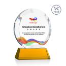 Delarosa Full Color on Helton Base Amber Circle Crystal Trophy
