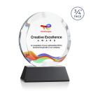 Delarosa Full Color on Helton Base Black Circle Crystal Trophy