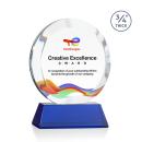 Delarosa Full Color on Helton Base Blue Circle Crystal Trophy