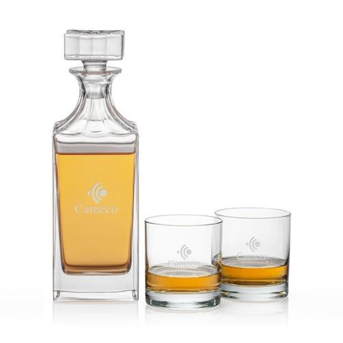 Custom Barware Glasses - Decanters - Russell Decanter Set