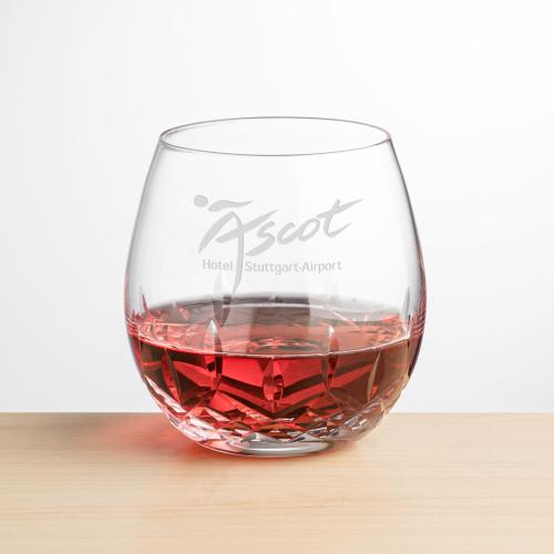 Custom Barware Glasses - Wine Glasses - Napier Stemless Wine - Deep Etch