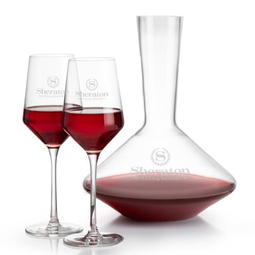 Custom Barware Glasses - Carafes - Ledford Carafe & Wine Set