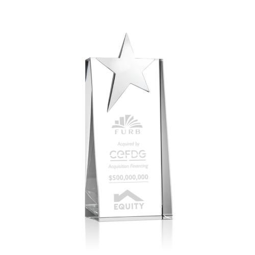 Awards and Plaques - Crystal Trophies - Morse Silver Star Towers Crystal Trophy