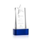 Morse Silver Star on Base Blue Towers Crystal Trophy