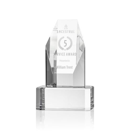 Awards and Plaques - Crystal Trophies - Holbrok Towers on Clear Base Crystal Trophy