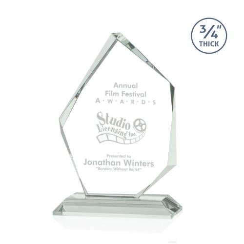 Awards and Plaques - Glass Trophies - Bermudez Jade Peaks Glass Trophy